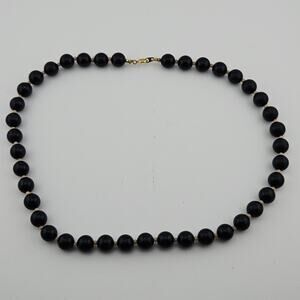 Black Round Bead Necklace Sophisticated Classic Minimalist Versatile Simple